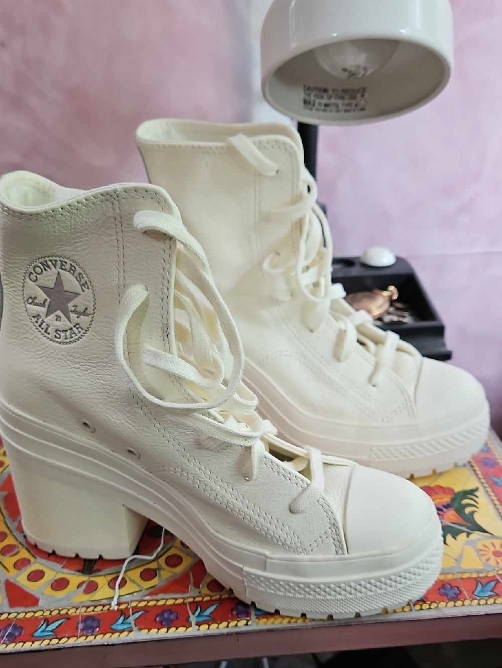 Converse Cream Platform Chuck Taylor High-Heel Boots